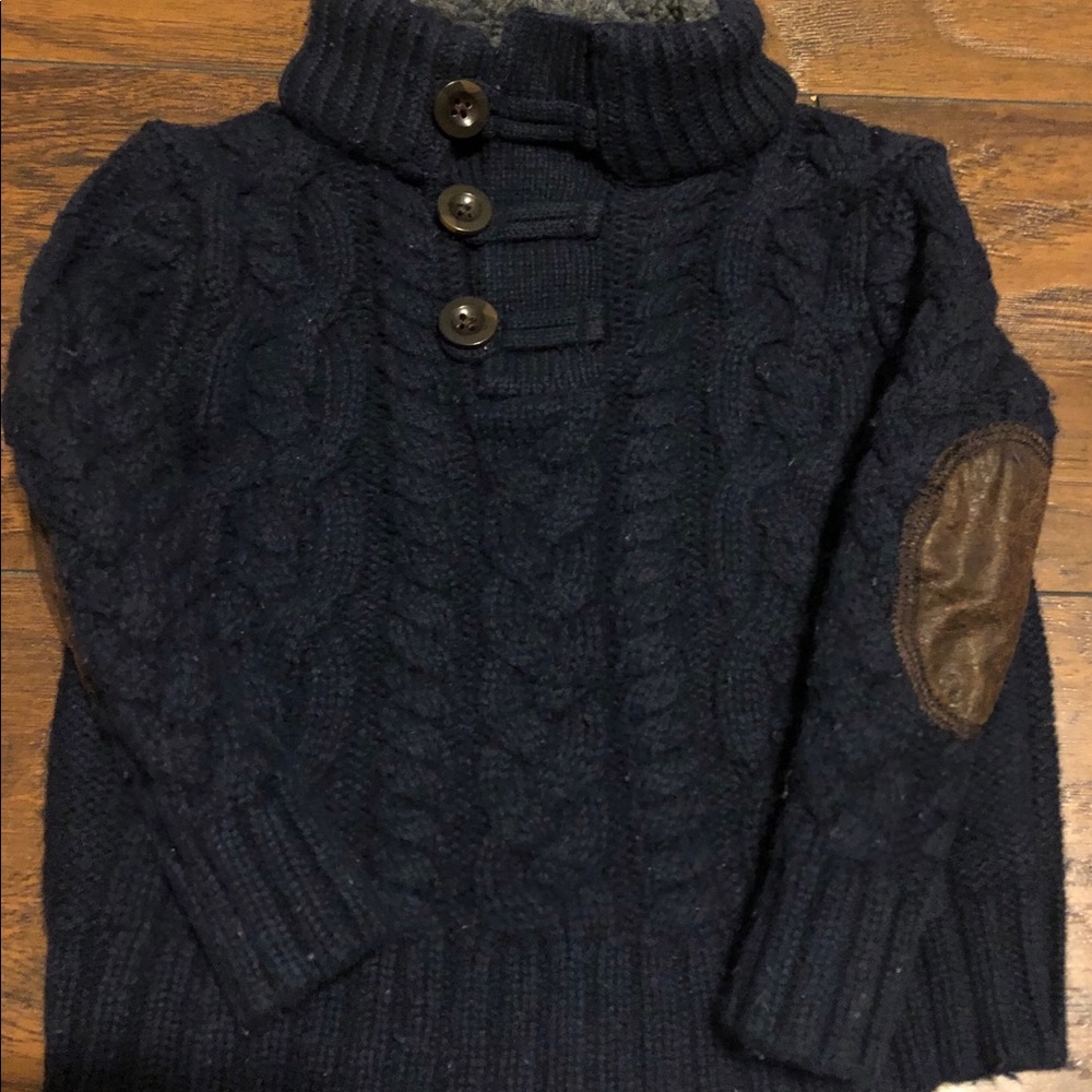 GAP Toddler navy blue 3-button collar sweater